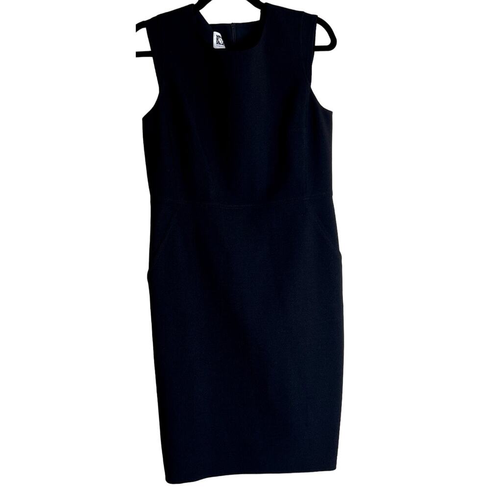 Anne Klein Sheath Dress Women Size 6 Black Pockets Back Zip Sleeveless NEW LBD